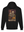 Black hoodie with a dog Halloween-themed graphic featuring a skeleton and dog